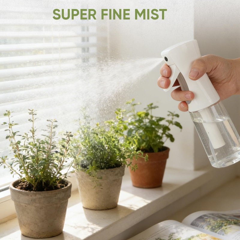 fokneko Continuous Spray Bottles, Ultra Fine Mist Sprayer, Spray Bottle For Hairstyling, Cleaning, Plants, Pets, Barbers, Salons (White & Black | 2 Pack)