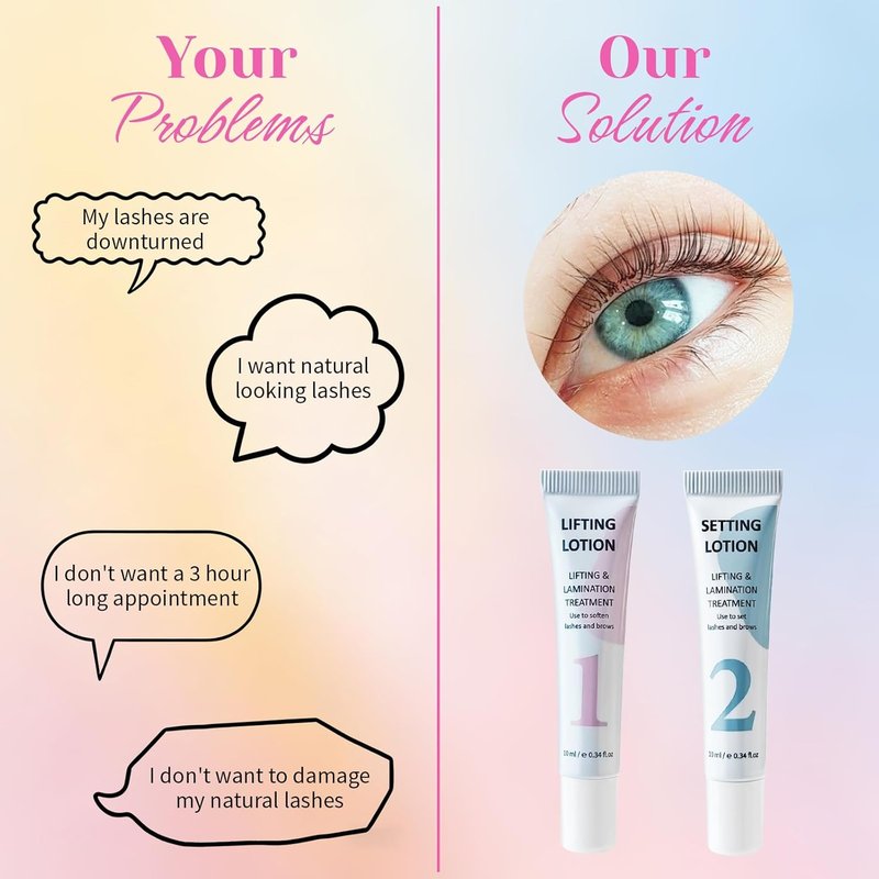 Skiennix Lash Lifting Solution - DIY Home Lash Lift Lotion in Precision Slim-Tip Tube for Waste-Free Application
