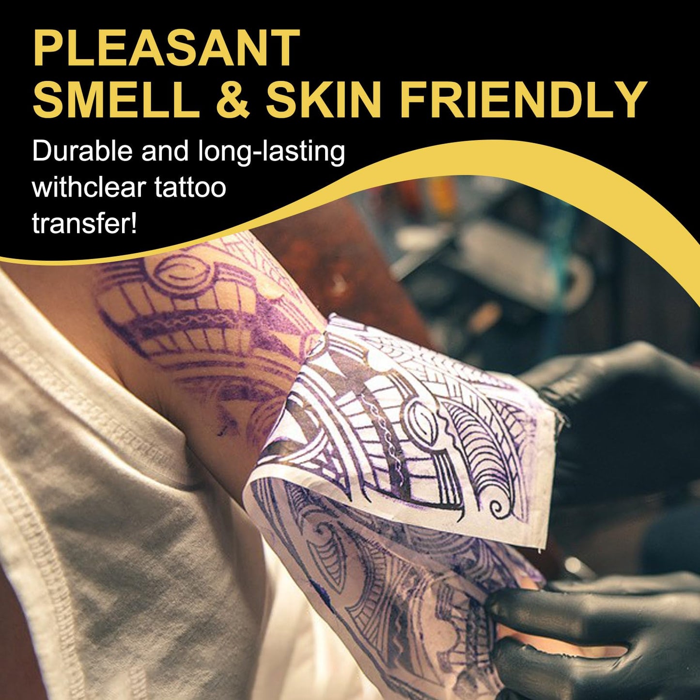 Tattoo Stencil Transfer Gel,Professional Tattoo Transfer Lotion Formula for Tattoos Supplies Long-Lasting Stencil Gel Body Paint Art Safe Cream(150ML)