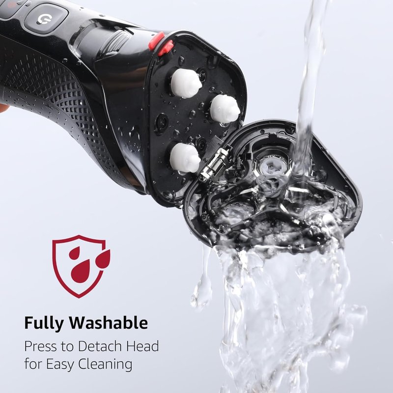 rategist 3-in-1 Electric Razor for Men: One Touch Acceleration, IPX7 Waterproof Razors for Men, USB-C Rechargeable Electric Shavers for Men - 4D Floating Blades, Wet or Dry (Black)