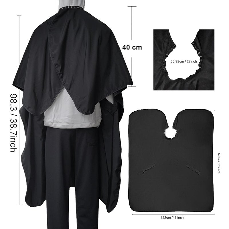 Salon Professional Barber Cape with Multi Position Snap Closure Hair Cutting Kits Thin Hairdressing Capes for Unisex 47” * 56”
