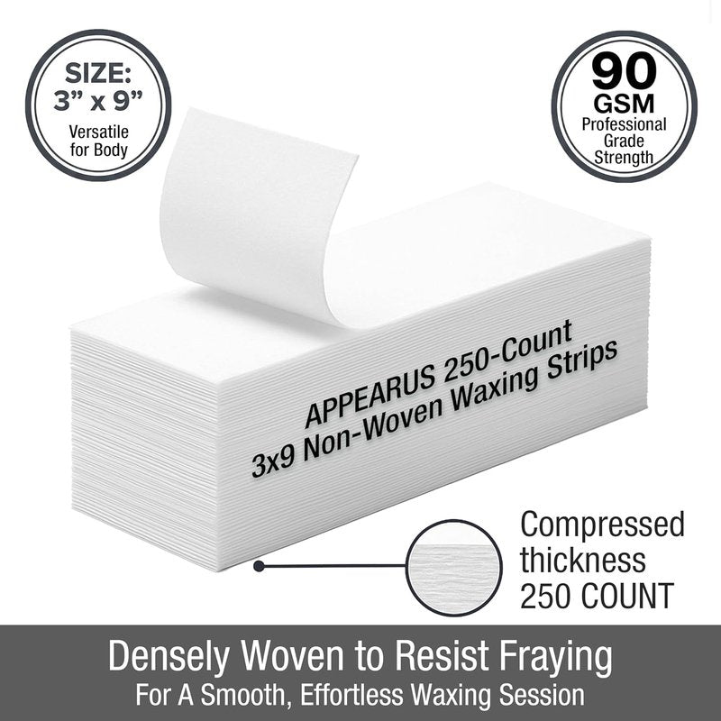 Large Non-Woven Waxing Strips - 1250 Count Heavy Duty 90 GSM Hair Removal Paper | Tear-Resistant for Body & Face