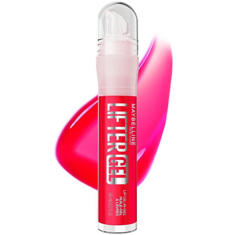 Maybelline Lifter Oil-in-Gel Lip Gloss | Hydrating Tinted Balm with Hyaluronic Acid - Melon-Ade (Red)