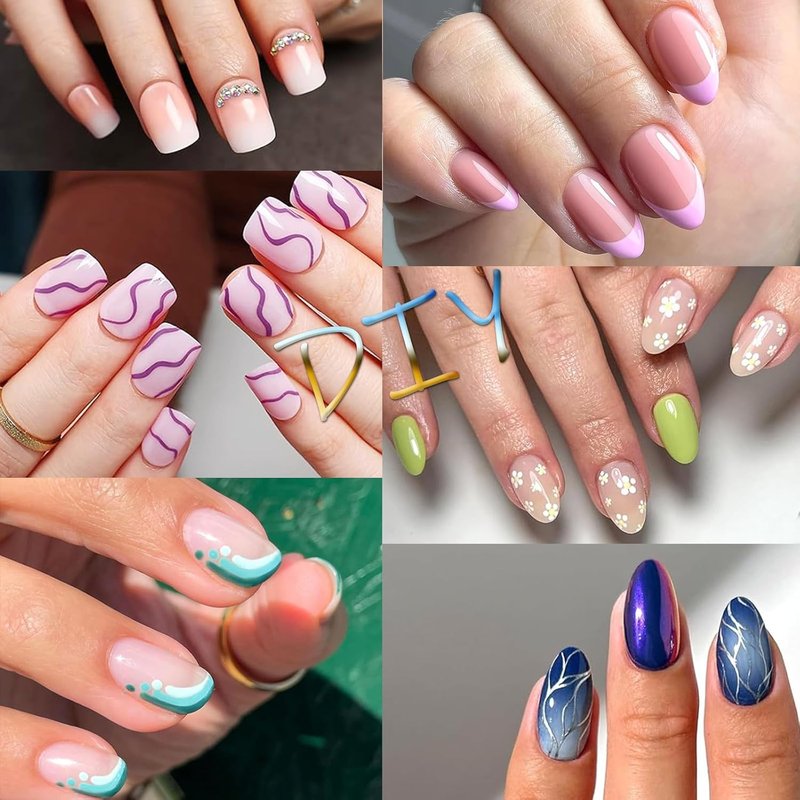 BlueZOO Soft Gel Nail Tips Set - 600 Pcs Clear Acrylic for Manicure & DIY Art | 15 Sizes, Full Cover