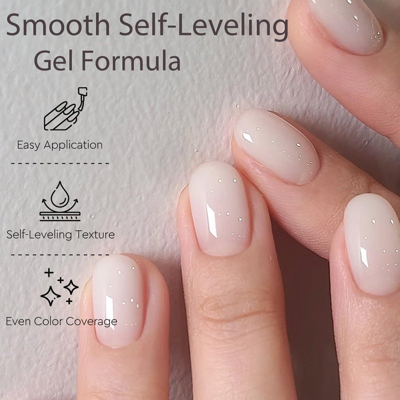 AZUREBEAUTY Milky White Gel Nail Polish 18ML, Natural Sheer Jelly Translucent White, Soak Off UV/LED, Self-Leveling & Long Lasting, Ideal for French Manicure