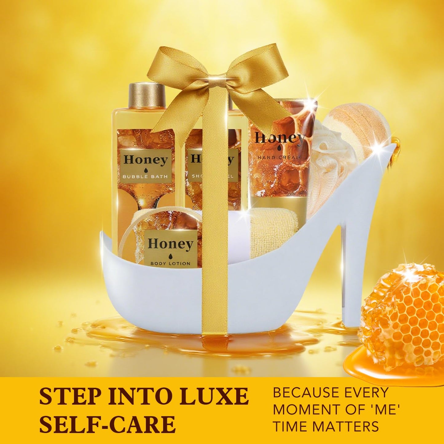 Spa Luxetique Gifts for Women High Heel Gift Set for Women 8pcs Spa Gift for Womens Nourishing Honey Birthday Gifts for Womens Mom Grandma Wife Coworker