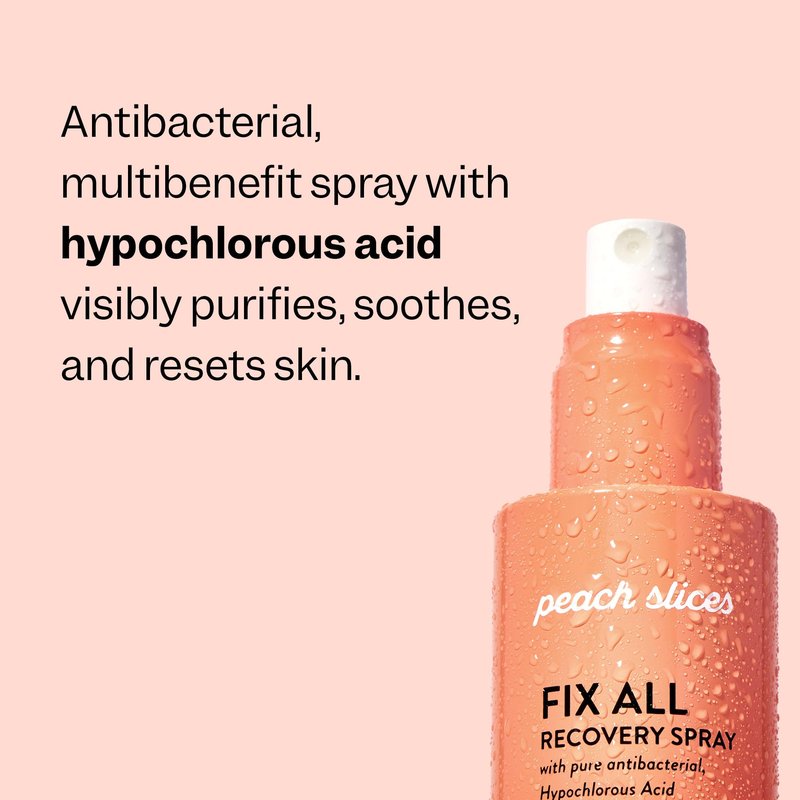 Peach Slices - Fix All Recovery Spray (4 oz) - Purify, Soothe, & Relieve - Zits, Stressors, & Redness - Hypochlorous Acid Spray - Electrolyzed Water - Vegan & Cruelty Free - Korean Skin Care & Beauty