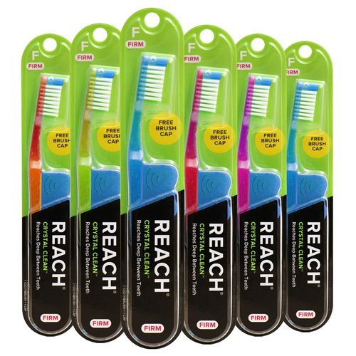 Reach Crystal Clean Toothbrush, Firm Bristles, 1 Count, Pack of 6