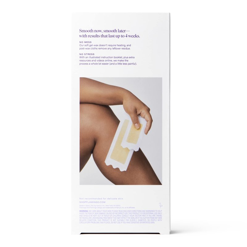 Flamingo Wax Kit- Body & Bikini- 52 Wax Strips, 14 Post-Wax Cloths