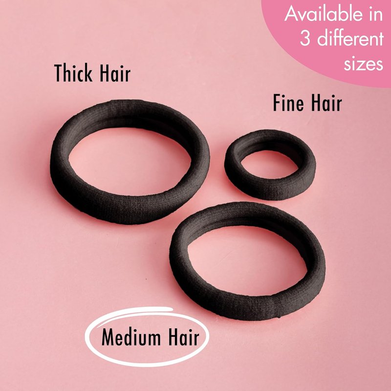 Goody ComfortFlex Seamless Black Hair Elastics - Ouchless No Slip Grip for All Hair Types | 10 Count (Pack of 3)