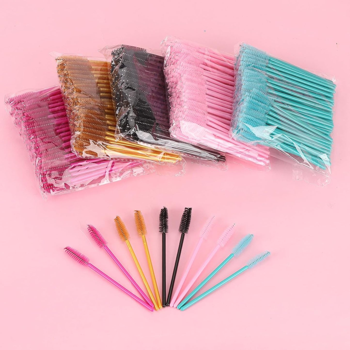 Tbestmax Disposable Mascara Wands - Eyelash Brush Spoolies for Extensions | 5 Color Options