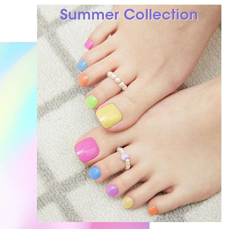GELLEN Pastel Nail Polish - Quick Air Dry Non-Gel Formula | 6-Color Macaron Set for Finger, Toe & Fake Nails