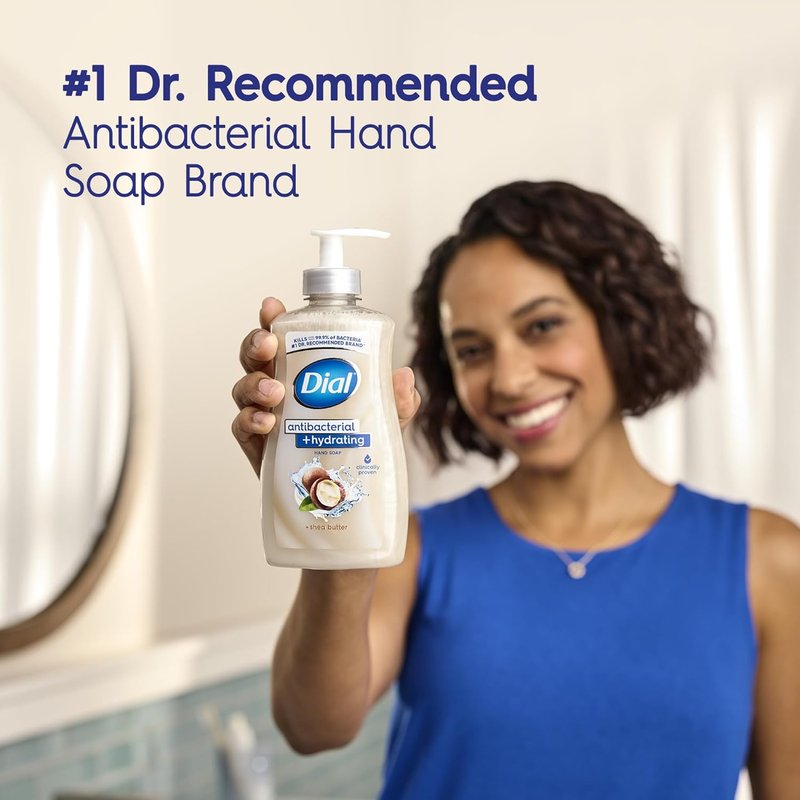 Dial Antibacterial Hand Soap - Hydrating Shea Butter Formula | 11oz (Pack of 4)
