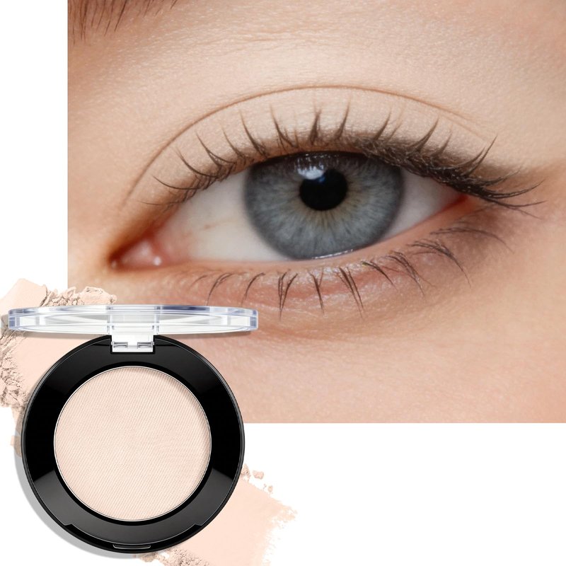 QHOSIULI Nude Beige Matte Eyeshadow Palette, Mini Monochrome Powder Eye Shadow for Older Women, High-Pigment White Eyeshadow Compact sombras para ojos, Naturing-Looking Smooth Blendable Color