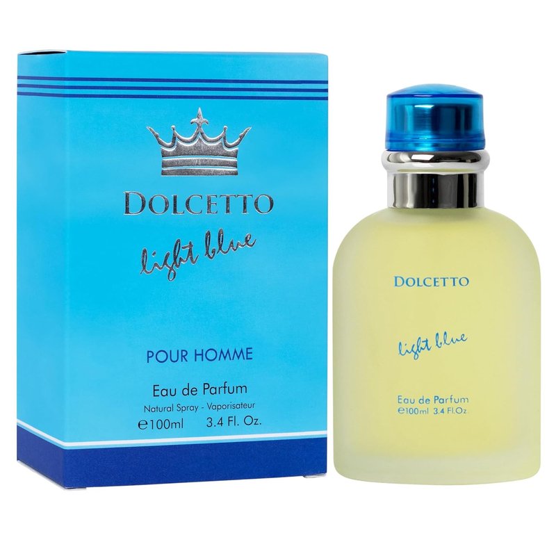 NovoGlow Dolcetto Light Blue Eau De Parfum for Men | 3.4 Fl. Oz. Woody Floral & Aquatic Scent, All-Day Freshness