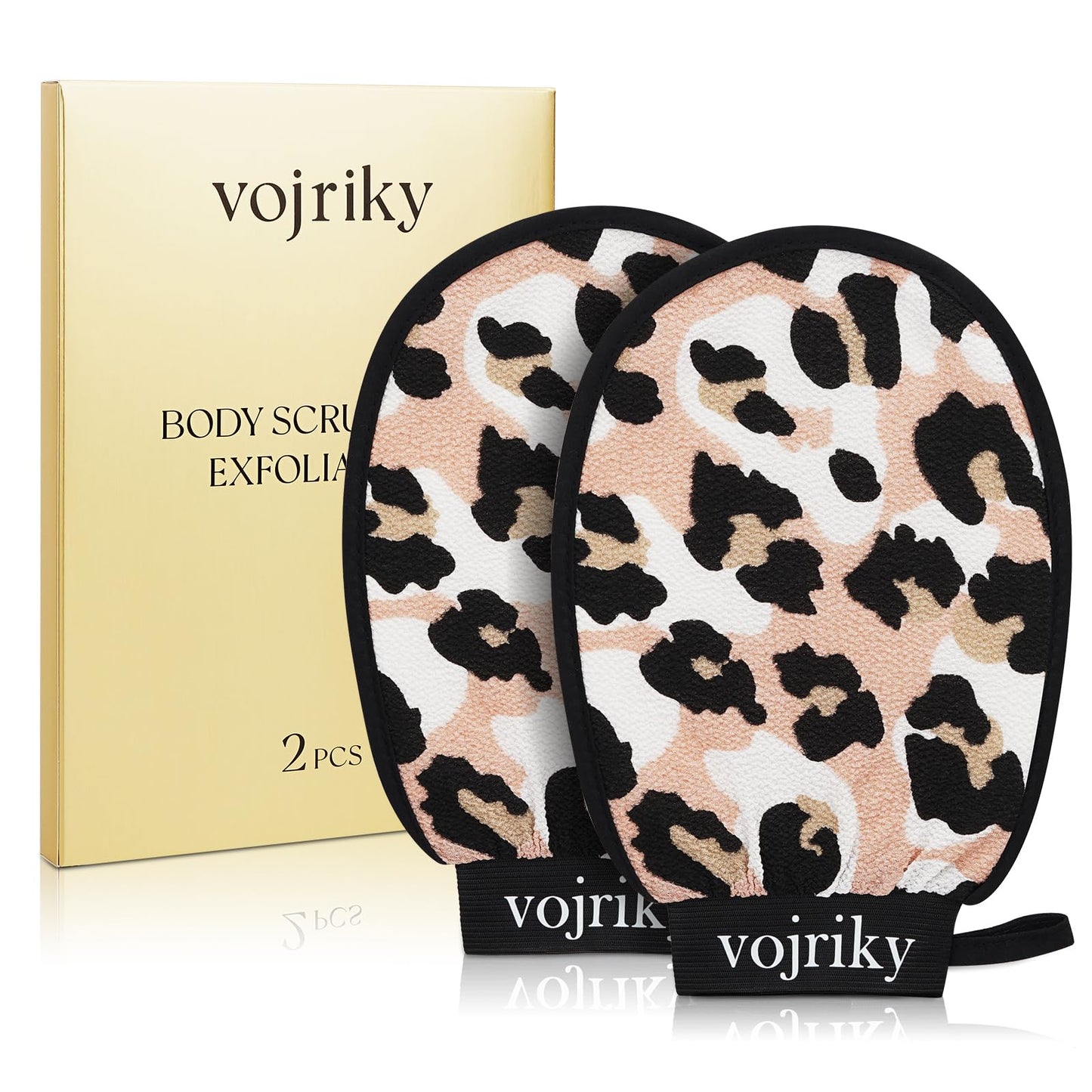 Vojriky Durable Body Scrub, Dead Skin Remover & Body Scrubber Exfoliator, Body Exfoliating Gloves for Shower, washcloth exfoliating, exfoliating Glove for Smooth Skin 2PCS
