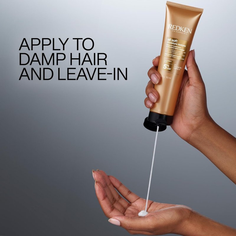 Redken All Soft Leave-In Treatment - Moisture Restore for Dry, Brittle Hair | Humidity & Frizz Protection