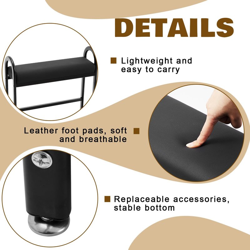 Geelin Pedicure Cart Foot Bath Trolley Portable Trolley for Rest Massage Pedicure Stool with Cushion Beauty Spa Supplies(Black)