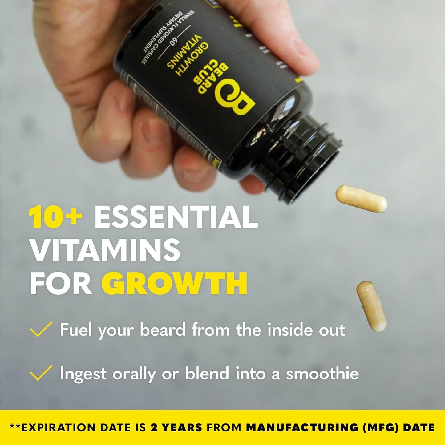 The Beard Club Advanced Beard Growth Kit | Derma Roller, Growth Oil & Vitamins - Cedar Gift Set