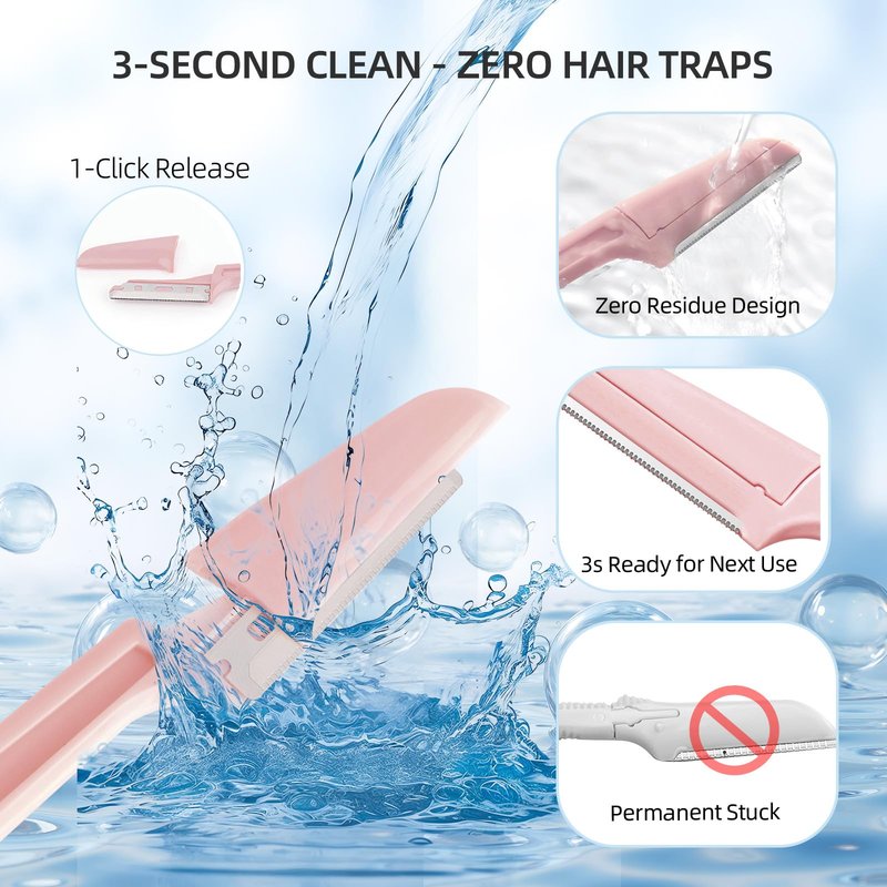 Dermaplane Razor for Women Face,Stocking Stuffers 6 pack Folding Eyebrow Razor Facial Hair Removal for Women and Men Travel,Dermaplaning Beauty Tool
