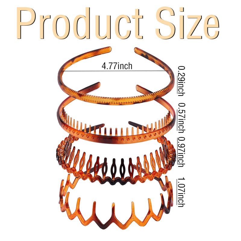 Drnytunk Plastic Headbands with Teeth,Headbands for Women Men Non Slip,Comb Hair Bands Accessory for Teen Girls