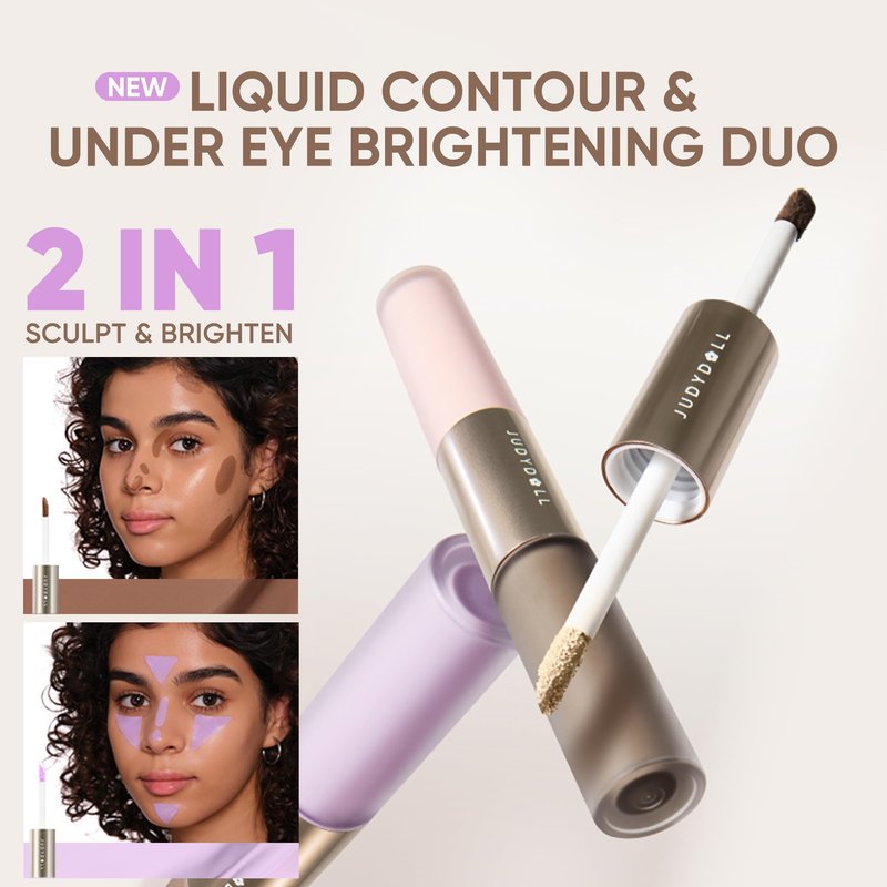 JUDYDOLL Liquid Contour & Under Eye Brightening,Highlighter, Buildable, Ultra-Blendable Contour, Face Contouring Liquid (05 Medium With Warm Undertones)