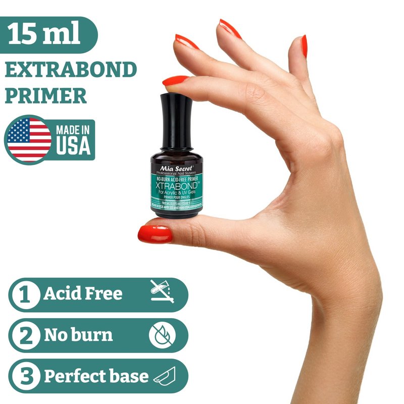 Mia Secret 15 ml Nail Dehydrator and Primer, Acid Free Base Coat Natural Prep Dehydrate & Bond Primer Kit, Acrylic Nail Supplies