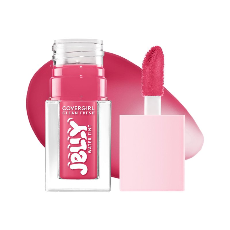 COVERGIRL Clean Fresh Jelly Water Tint, Lip & Cheek Tint, Transfer-Proof, Hydrating - 10 Raspberry Drops (Raspberry Pink)