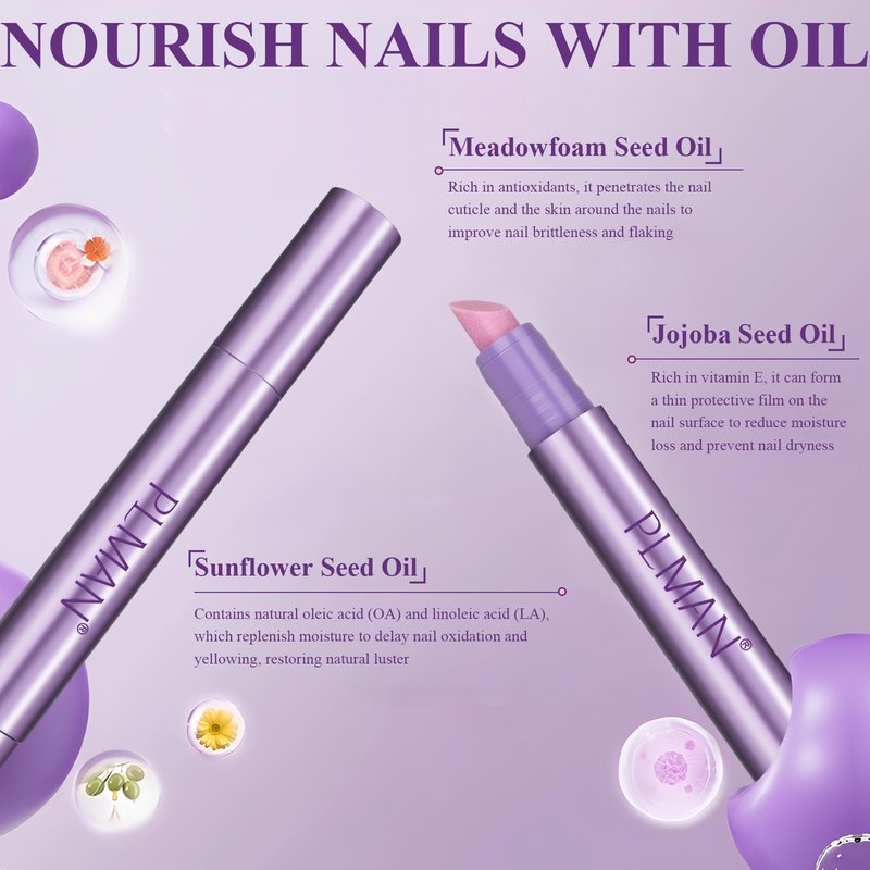 Plman Cuticle Oil Pen, Cuticle Pusher Nail Oil Pen with Ceramic Tip, Nail Care Pen, Cuticle Pusher Pen for Hangnails, Dry & Damaged Nail, Moisturize Strengthen Nails Care (Camellia-1PC)