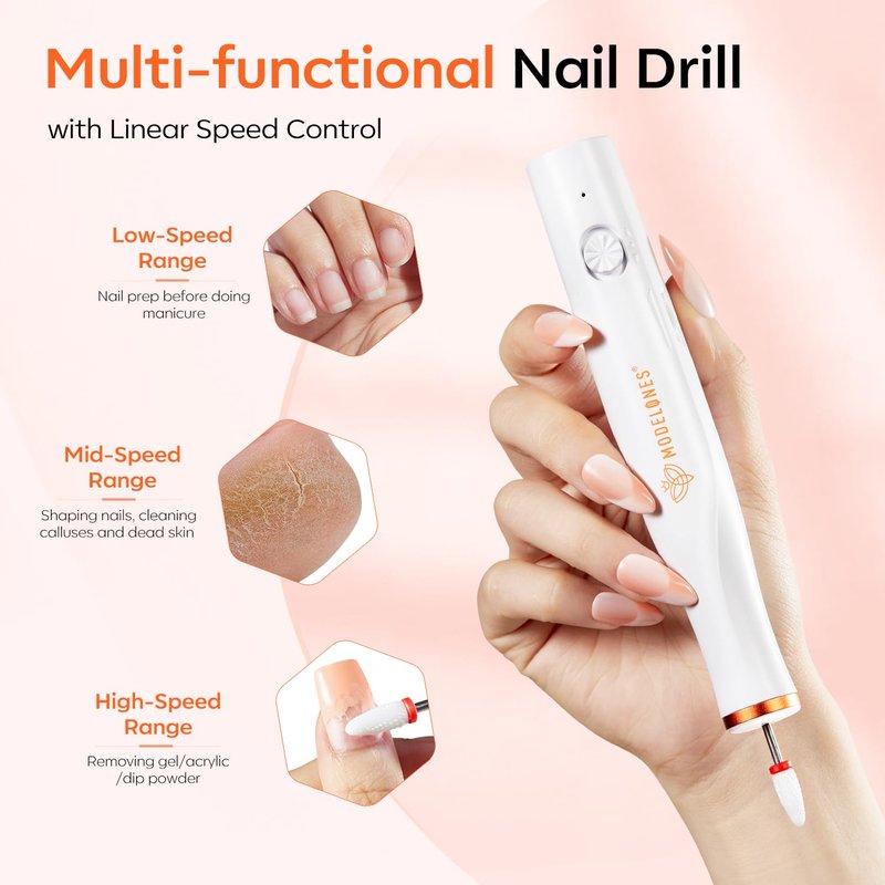 Modelones Cordless Nail Drill Kit - Includes Nail Dehydrator & Primer for Professional Results