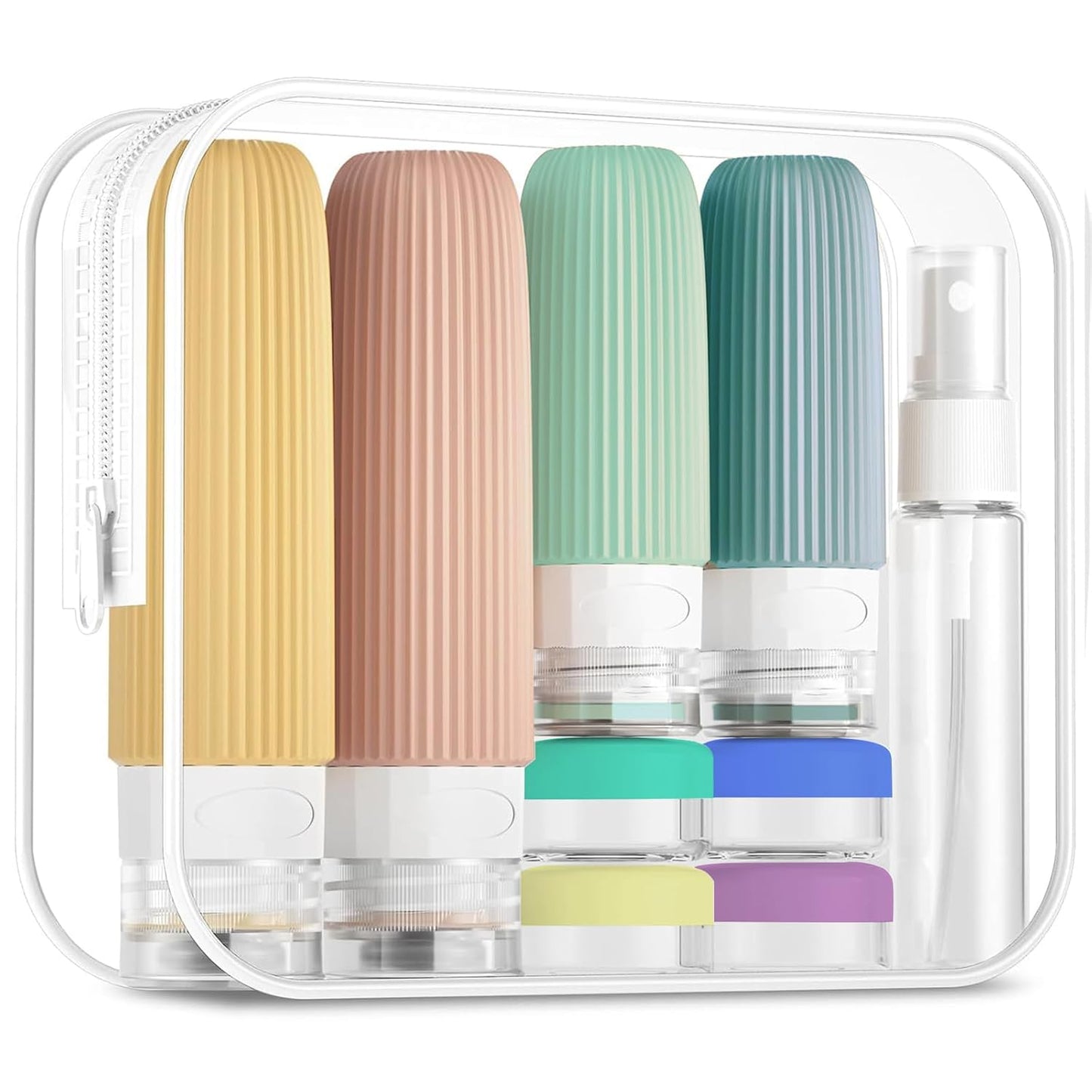 Travel Bottles Set - 16 Pack TSA Approved Leak Proof Silicone Toiletry Containers | Perfect for Shampoo, Conditioner & Body Wash