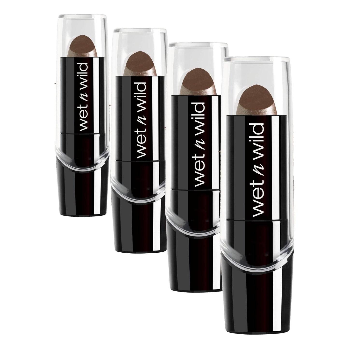 wet n wild Silk Finish Lipstick, Hydrating Rich Buildable Lip Color, Formulated with Vitamins A,E, & Macadamia for Ultimate Hydration, Cruelty-Free & Vegan - Cashmere (Pack of 4)