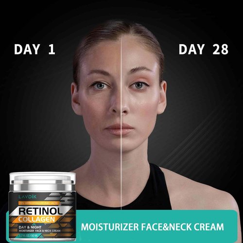Retinol Cream for Face with Hyaluronic Acid, Moisturizer Anti Aging Collagen Cream for Women and Men, Reduce Wrinkles, Fine Lines, Day and Night,1.7 Fl Oz