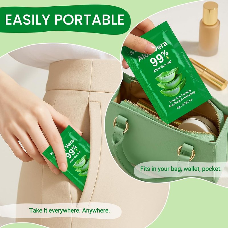 Aloe Vera Gel Travel Size 30 Pack | 99% Pure Soothing Hydration for Face, Hair & Body