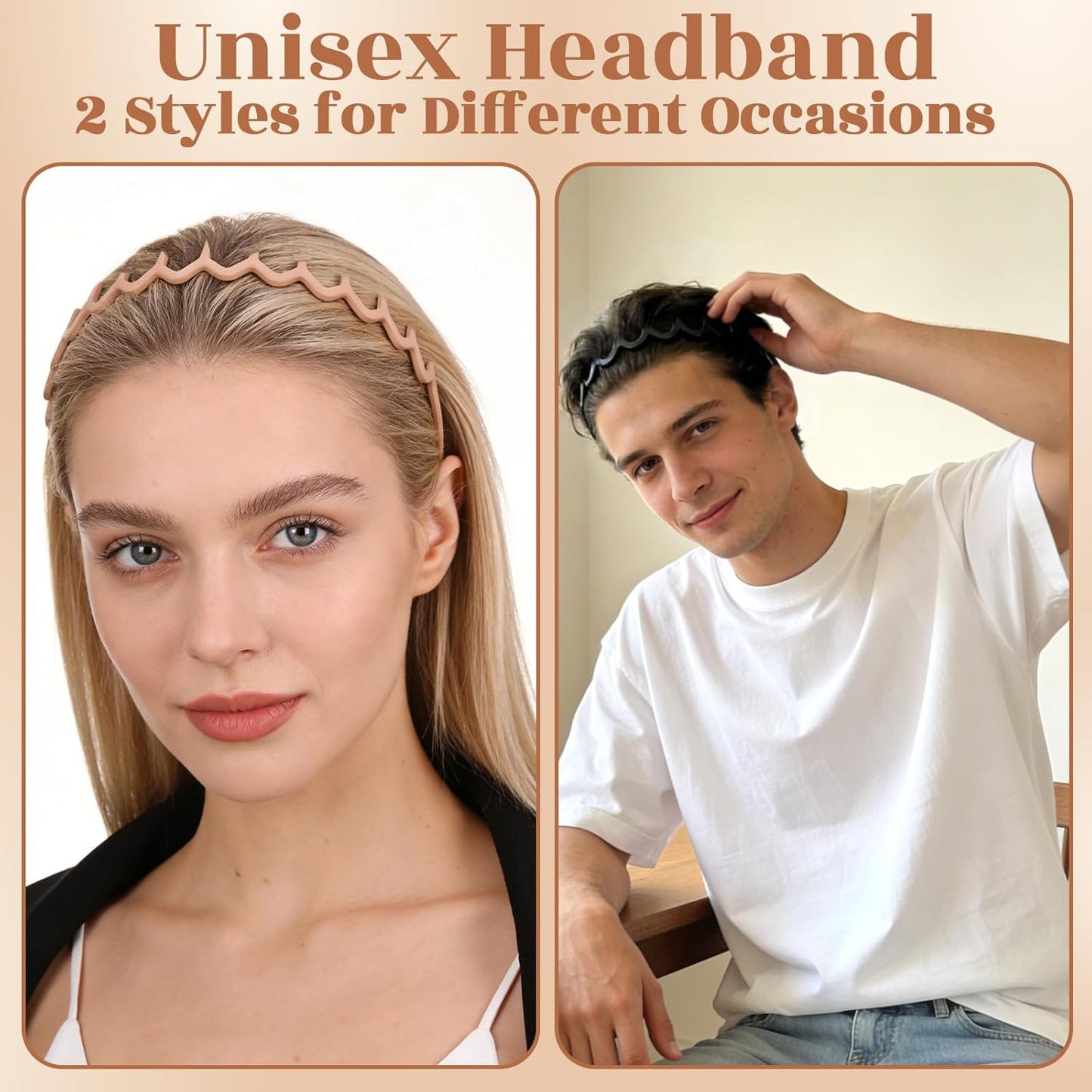 Trendy Zig Zag Headbands - 8-Piece Non-Slip Cotton Hair Bands for Daily Styling | 90s Wavy Design