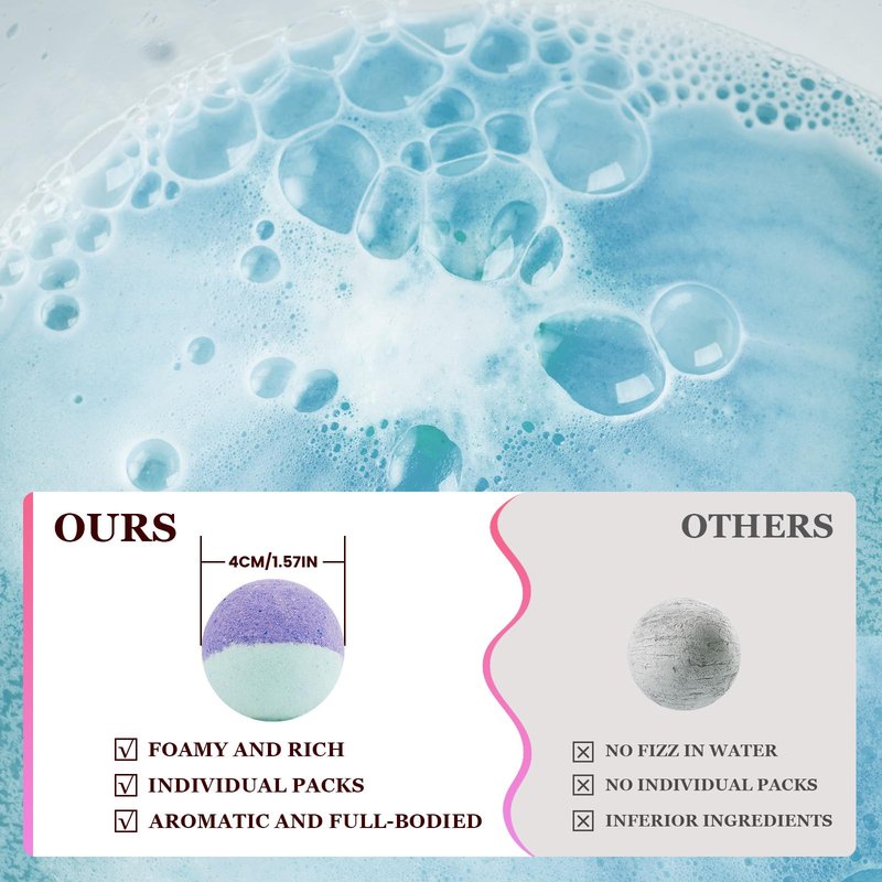 Organic Bath Bombs Set 50 PCS with 10 Rich Scents, Handmade Bath Bombs for Women with Essential Oils, Natural Bubble Bath for Moisturizing Skin, Spa Gift for Mother's Day Christmas Birthday Easter