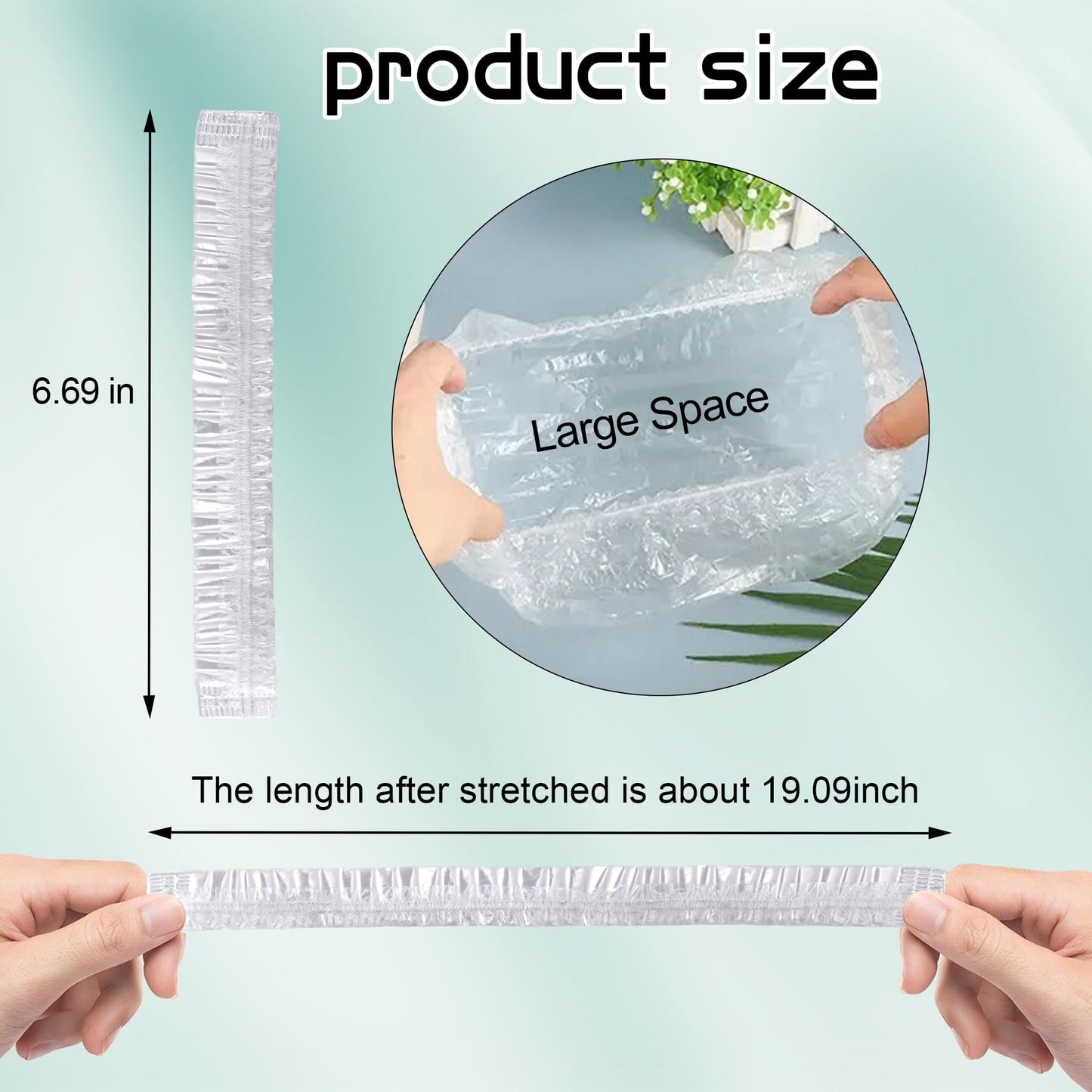 YGQQOY Shower Caps, 200PCS Large Thick Disposable Shower Caps, Bowl Covers, Clear Plastic Wrap for Women, Bath Caps for Hair Treatment