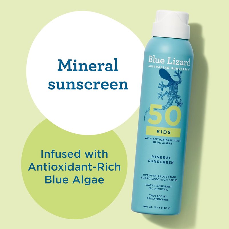 Blue Lizard Kids Sunscreen Spray SPF 50+ | Broad-Spectrum UVA/UVB Protection, Water-Resistant, 5 fl oz