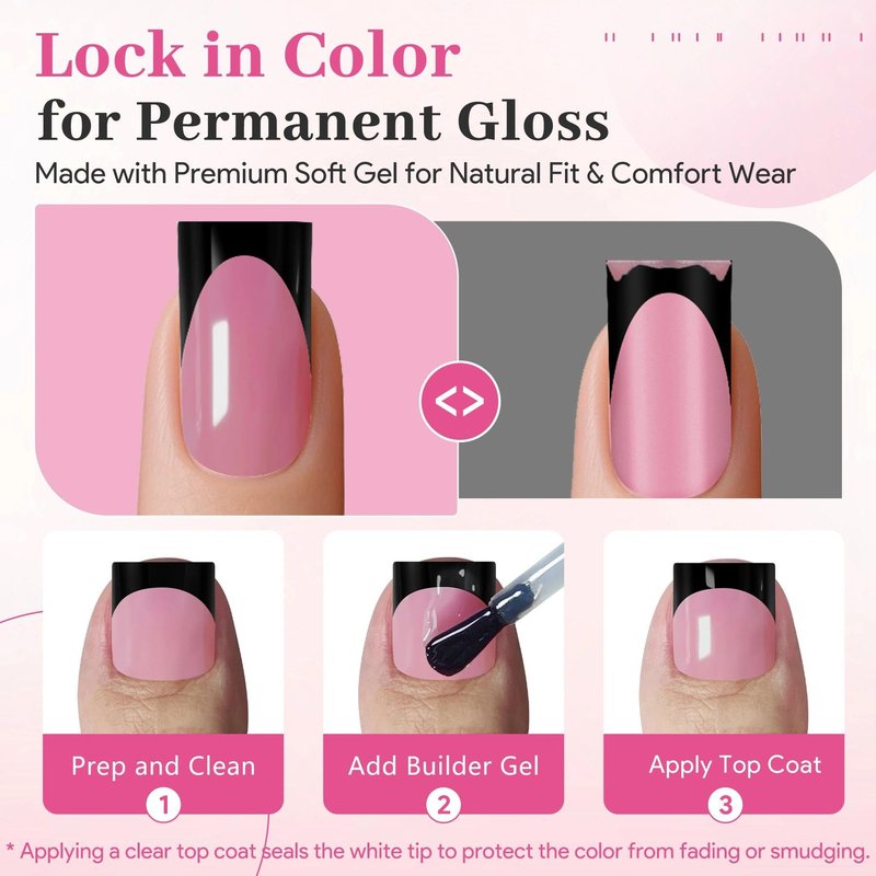 60Pcs Black French Tip Press on Nails & Press on Toenails Set, Square Fake Nails Kit with Nail Glue, 15 Sizes Acrylic Full Cover Toe Nail Press Ons Stick on Nails for Women DIY Home Manicure