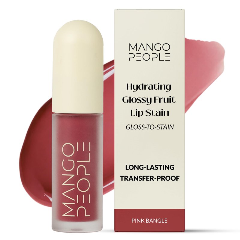 Mango People Hydrating Glossy Fruit Lip Stain, 2-in-1 Gloss to Long Lasting Stain, Tint & Oil Stain, Lightweight Lip Makeup with High-Shine Finish for Soft, Smooth and Nourished Lips, Pink Bangle