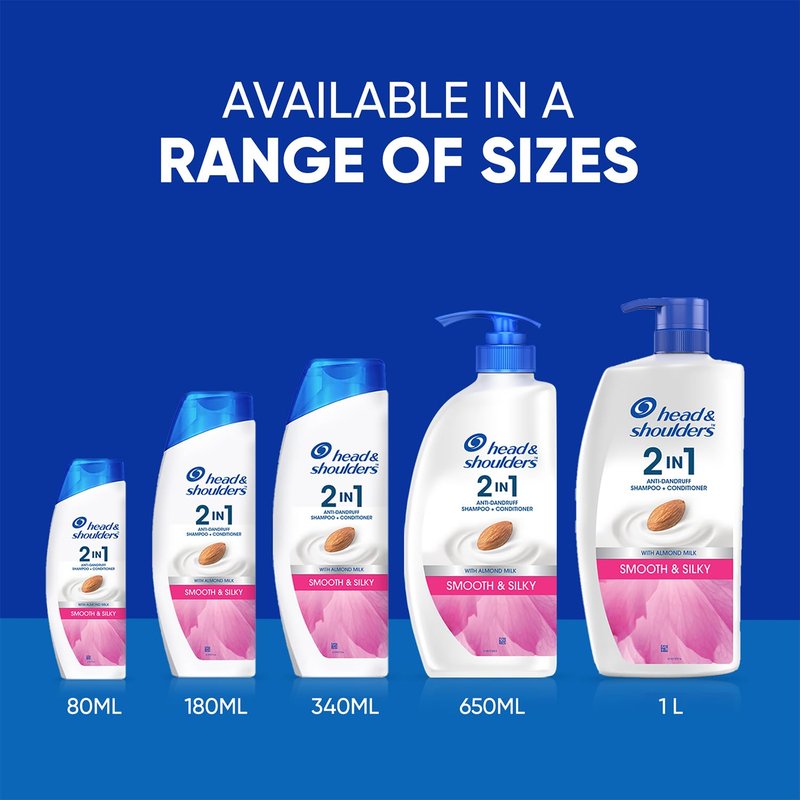 Head & Shoulders Smooth and Silky 2-in-1 Anti-Dandruff Shampoo & Conditioner | 180ml