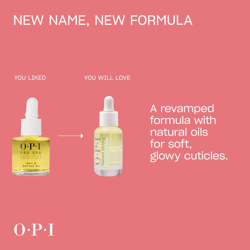 OPI Nature Strong Nails & Skin - Glow Up Nail & Cuticle Oil with Dropper | Lightweight, Nourishing Natural Oil Blend Moisturizes Dry Cuticles | Enriched with Vitamin E | 0.27 Fl Oz | 8 mL