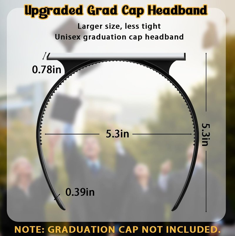 GradCap | Graduation Cap Headband Insert - Securely Holds Grad Hat & Maintains Hairstyle
