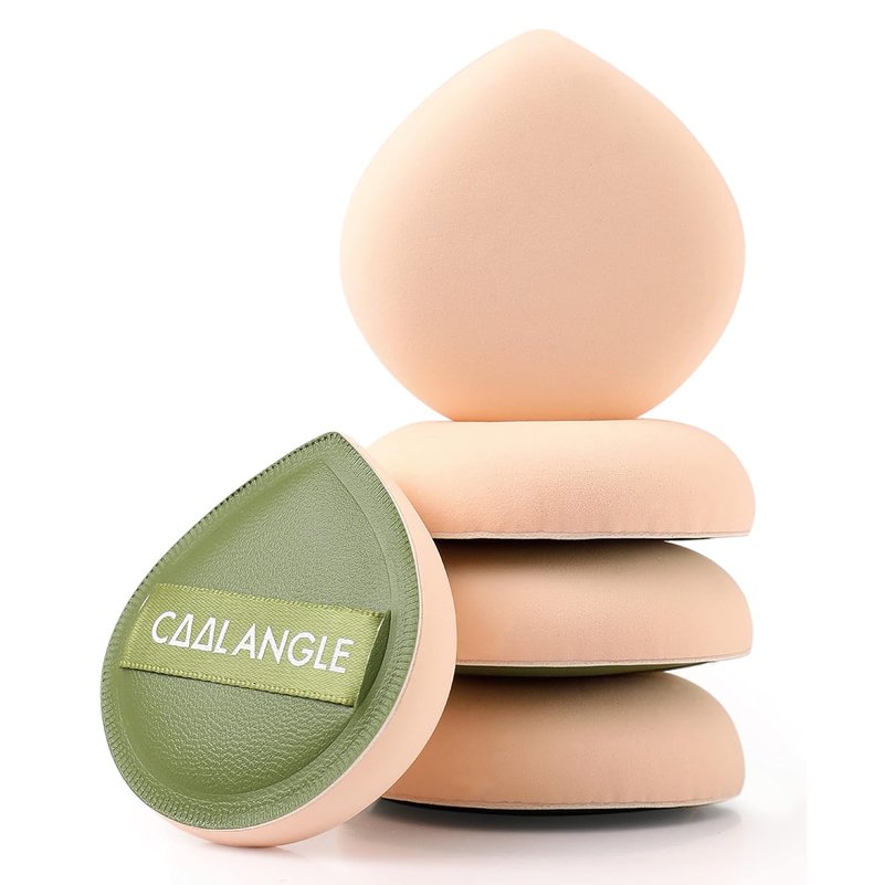 Cool-Angle Makeup Sponge Set - 5 Latex-Free Blenders for Flawless Foundation & Concealer | Green, Medium