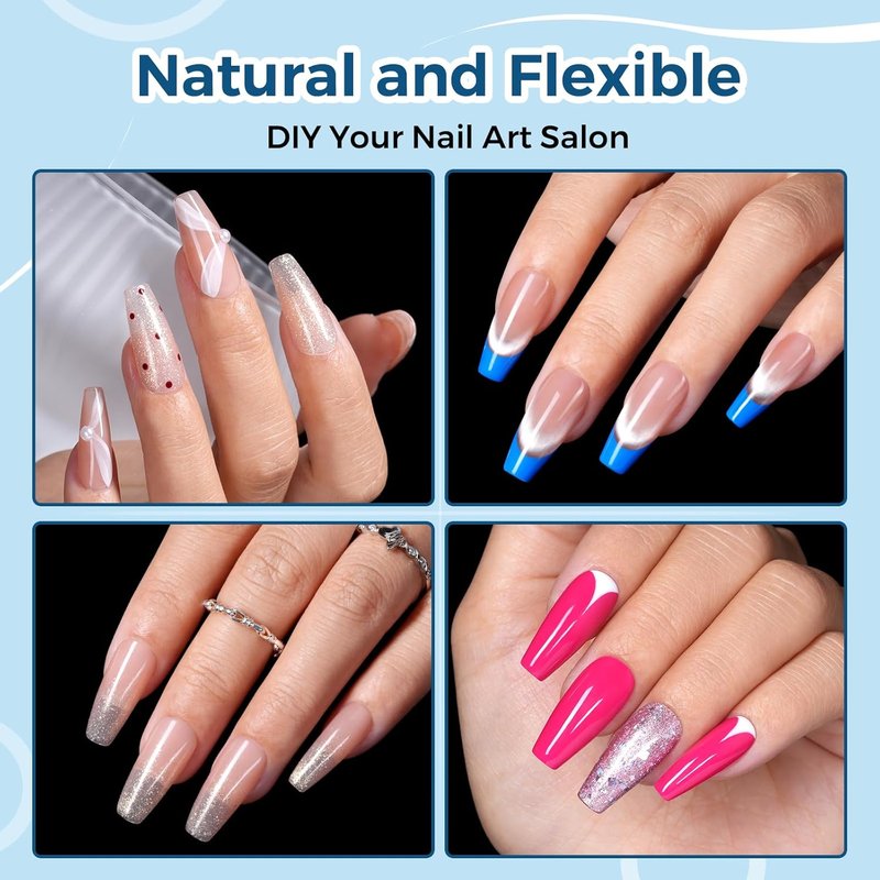 Coffin Nail Tips - 240pcs Soft Gel Half Matte Pre-Shaped Clear Fake Nails | Perfect for Beginners & Professionals
