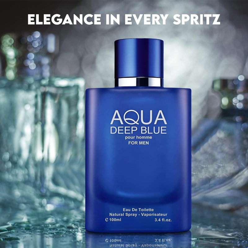 A CENTER Men's Cologne Gift Set 4 x 3.4 FL oz|Luxury perfume with Premium Presentation Box|Perfect Valentine's Day Gift Him|Long Lasting Fragrance(AquaDeep&Power&1BillionLu&InvincibleASP)
