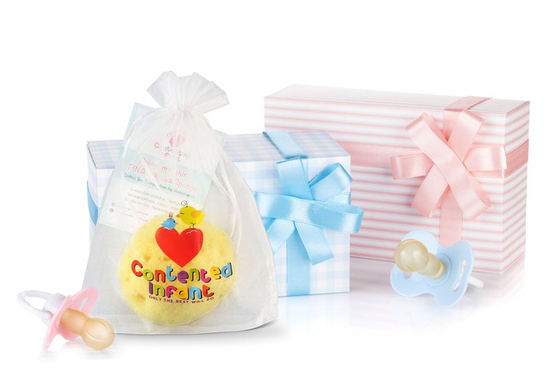 Fina Silk Sponge for Babies - Real Premium Natural Sea Sponge, 4"-4.5" Soft & Fine Pored from The Mediterranean, Gentle on Skin for Newborn & Baby Bath Care by Contented Infant®