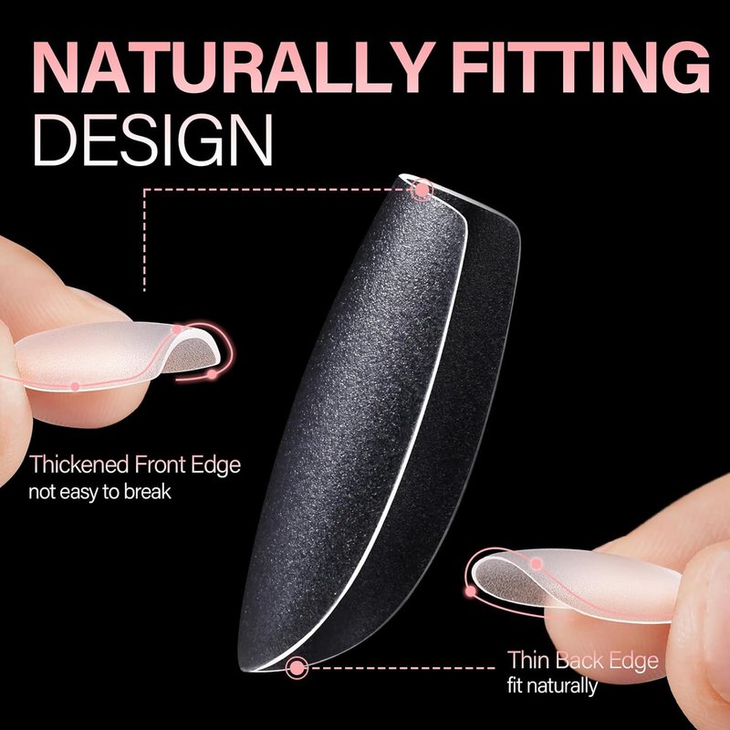 Coffin Nail Tips - 450PCS Full Cover Clear Acrylic Gel | Double-Sided Matte Press-On Nails in 15 Sizes