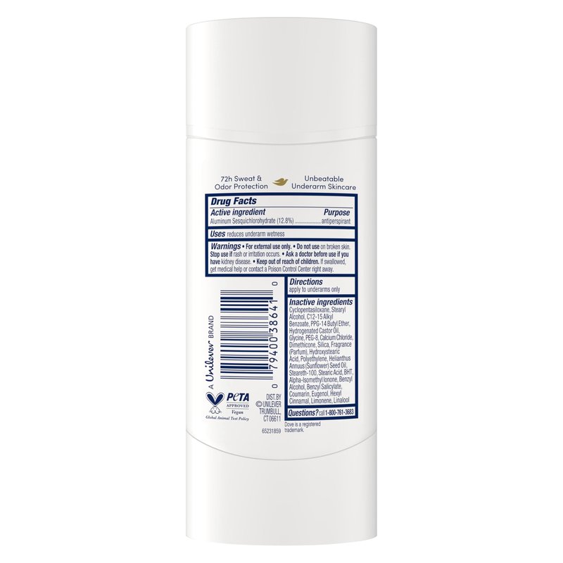 Dove Advanced Care Antiperspirant Deodorant Stick Caring Coconut for Helping Repair Skin Barrier After Shaving, with 72-Hour Sweat & Odor Protection, 2.6 oz