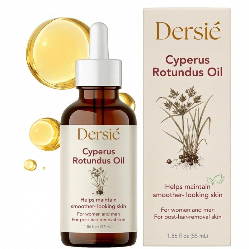 Dersie Cyperus Rotundus Oil - Natural Hair Growth Inhibitor for Face & Body Hair Removal | Soothing Skin Oil (55 mL)
